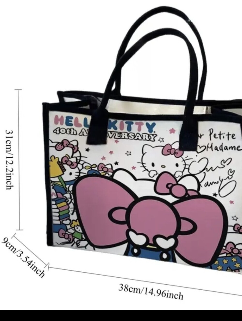 Hello Kitty Canvas Tote Shoulder Bag - Picture 5 of 6